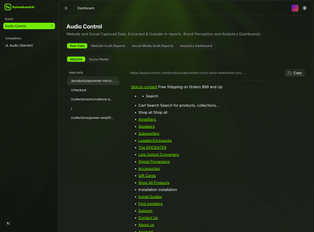 BrandOS hero dark section